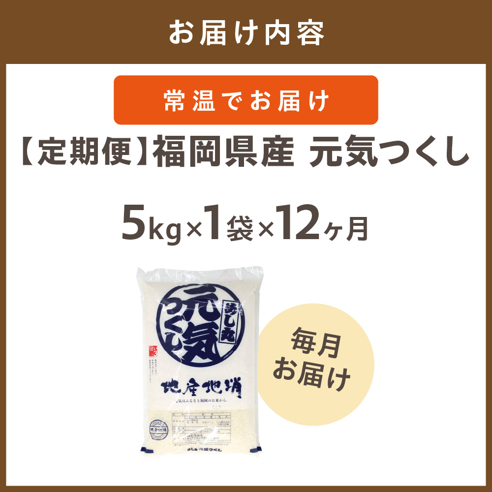 令和7年産 【定期便/年12回】「元気つくし」5kg【ほたるの里】_HB0205