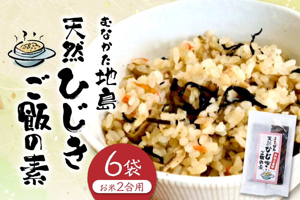 【道の駅むなかた】むなかた地島 天然ひじきご飯の素（6袋）_HA0773