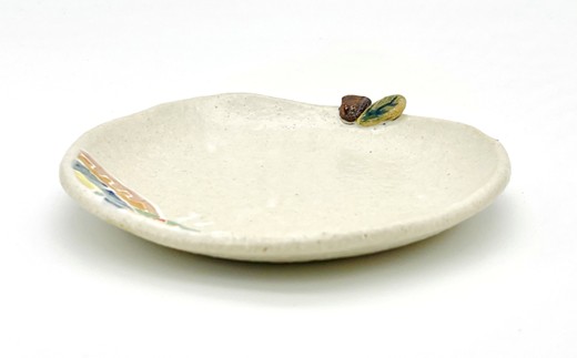 ヒラメキ！の林檎皿 白マット【716】_HA1717