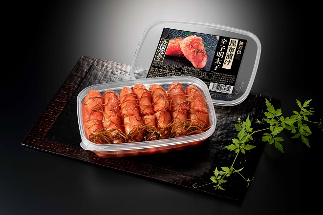 無着色辛子明太子　昆布漬け切子250g【玄海】_HA1462