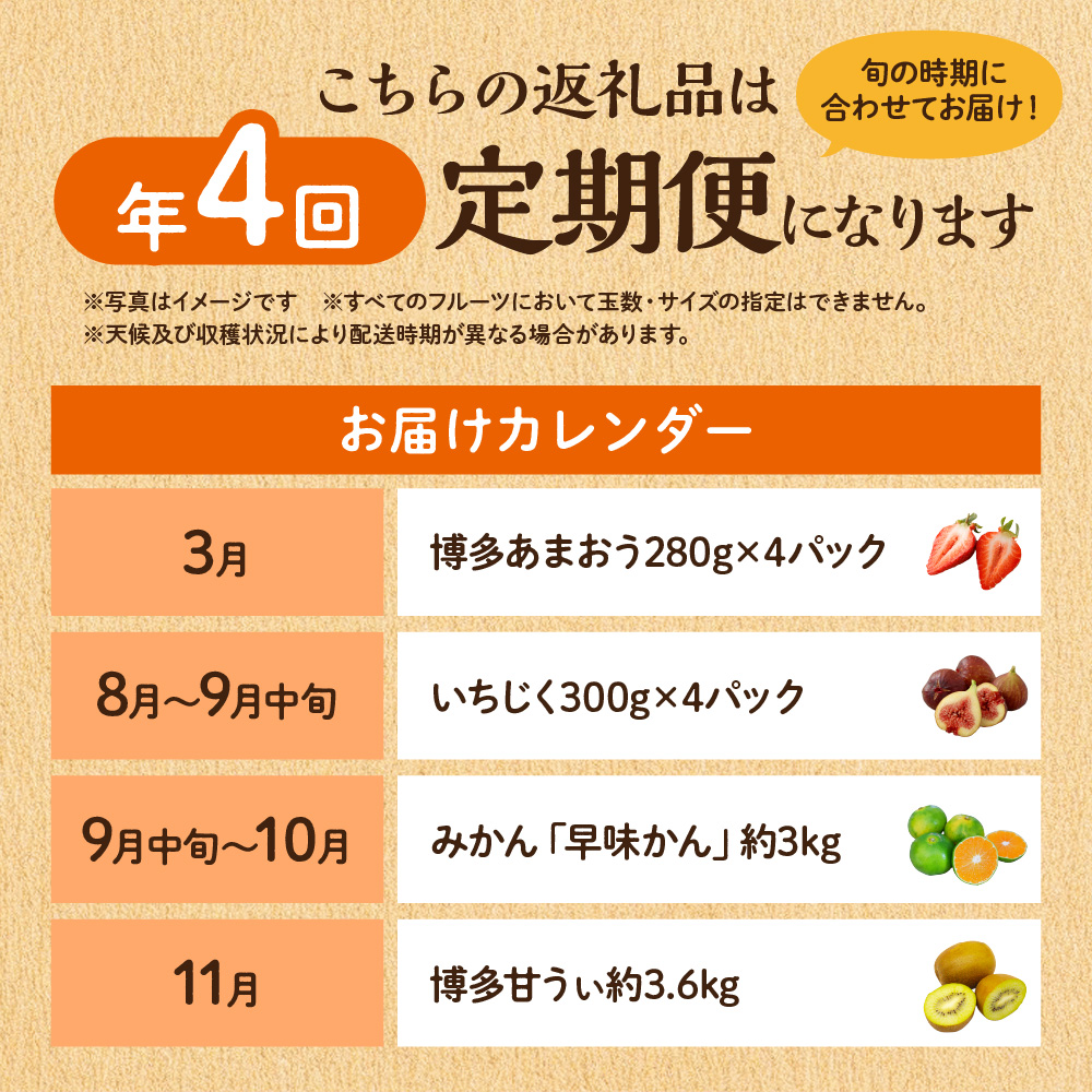【定期便/年４回】旬の福岡フルーツ定期便【ほたるの里】_HB0087