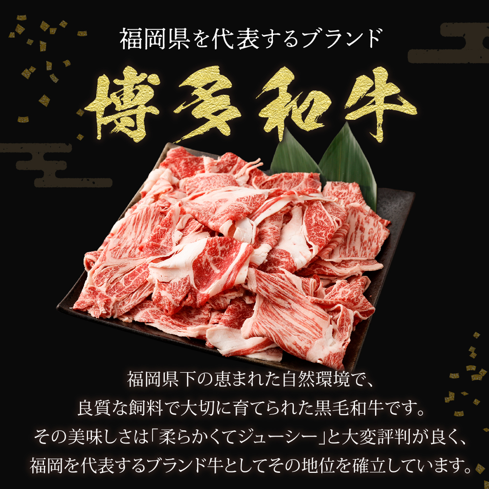 黒毛和牛  (博多和牛)  ロース・肩ロース切り落とし600g（300g×2パック）【伊豆丸商店】_HA0194