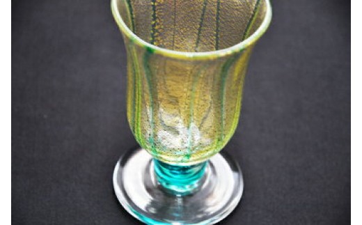 金彩冷酒杯 緑 HA-03-2【粋工房】_HA1176