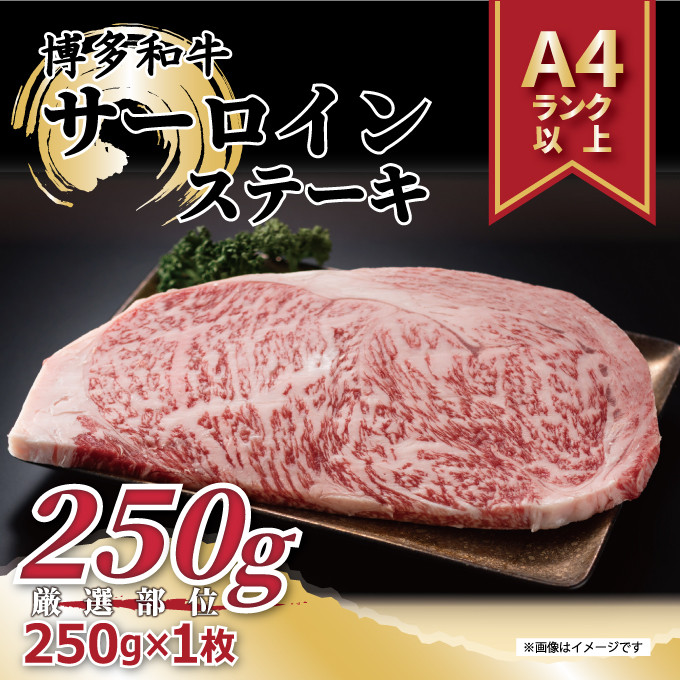 博多和牛 サーロインステーキ 250g 1枚 九州産 福岡産 牛肉 黒毛和牛 国産 牛肉 和牛 お肉 肉 化粧箱入り 冷凍