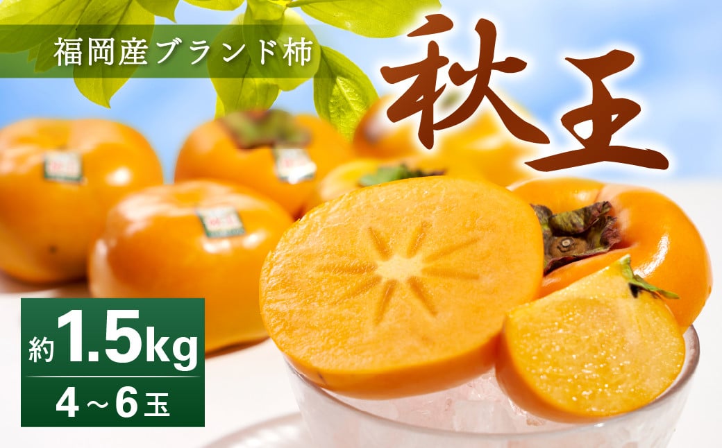 福岡県産 ブランド柿 秋王 約1.5kg (4-6玉) 柿 かき 果物 フルーツ 国産【2025年10月下旬～11月下旬発送予定】