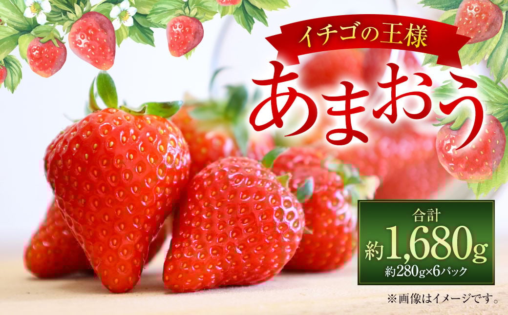 福岡県産 あまおう 約280g×6パック 合計1680g 果物 くだもの フルーツ 苺 いちご イチゴ ストロベリー デザート 福岡県 太宰府市【2026年1月上旬〜4月上旬発送予定】