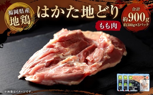 はかた地どり もも肉 計900g （ 小分け ・ 300g × 3パック ） お肉 肉 ニク にく 鶏肉 鶏 地どり 地鶏 もも モモ 国産 福岡県産 九州産 ブランド鶏 個包装 旨味 冷凍