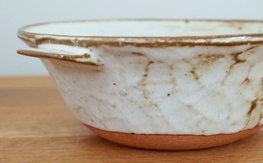 手作り 個鍋 （一人前の土鍋） 1個 【白】 直火･オーブン調理可 800cc どんぶり型 土鍋 鍋 なべ 調理器具