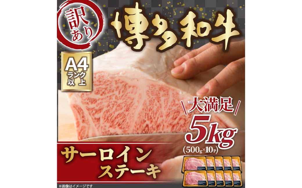 訳あり！ 博多和牛 サーロインステーキセット 5kg (250g×2枚)×10パック