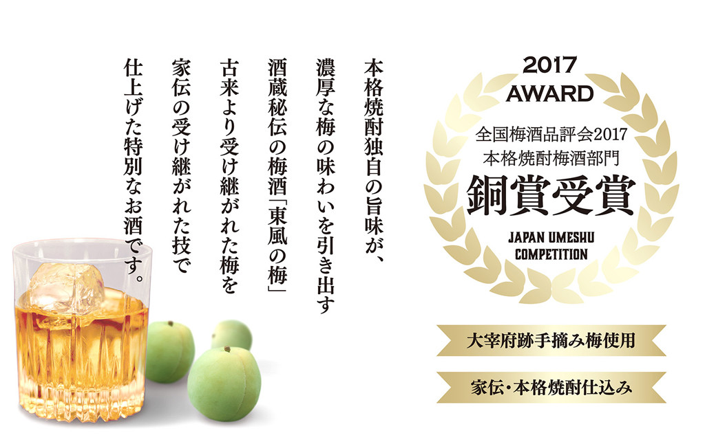 【数量限定／太宰府梅プロジェクト】 「令和」発祥の都 太宰府の梅使用 熟成プレミアム 梅酒 東風の梅 720ml×1本  焼酎 うめしゅ お酒