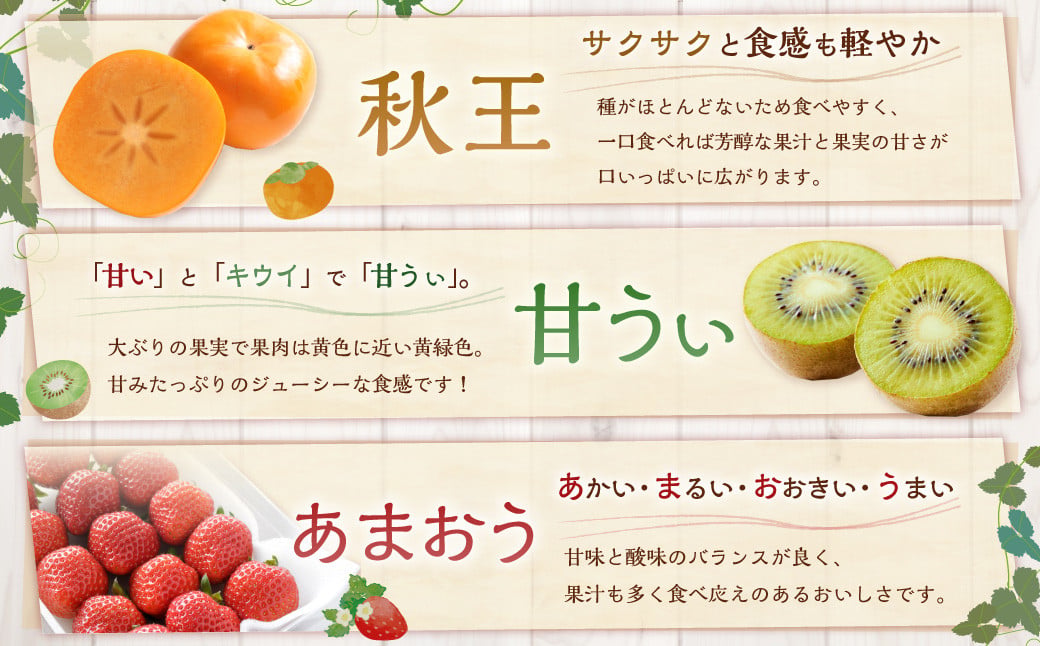 福岡のリッチなフルーツ 4回 定期便 【2026年10月下旬～2027年1月下旬発送予定】 フルーツ 果実 果物 秋王 甘うぃ あまおう 柿 キウイ いちご