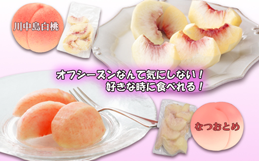 『産地直送』 桃2種食べ比べセット★冷凍もも小分けパック1.5kg（250g×6P)[F0105]