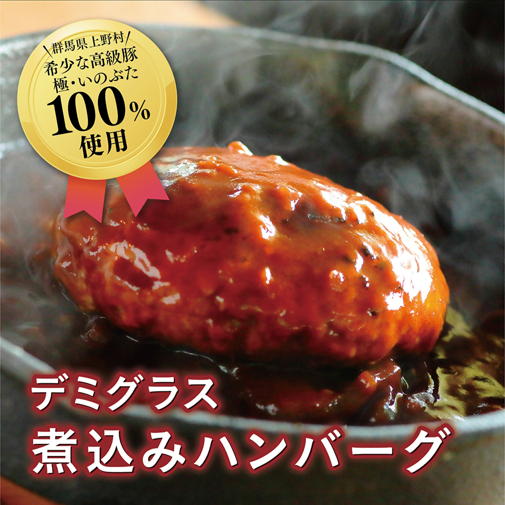 ブランド豚100％煮込みハンバーグ　220ｇ×5個 [F2091]