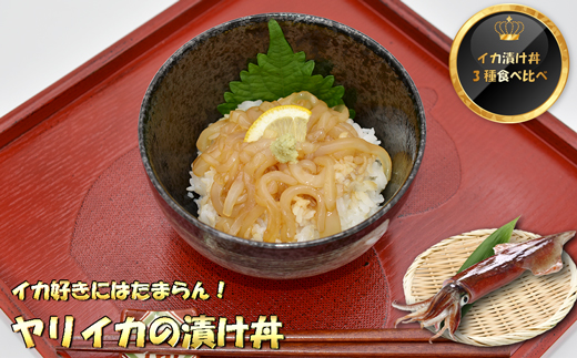 イカ好きにはたまらない!高鮮度イカの漬け丼3種食べ比べセット各2食[F0089]