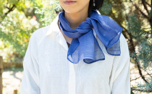 きとゆ工房 シルクオーガンジースカーフ(紺)