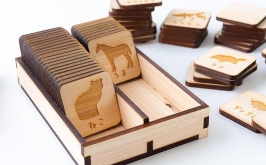 薪ストーブ＆木工 木ん家 九州産ヒノキの木製 神経衰弱(30種×60枚入り) 「名前入り」