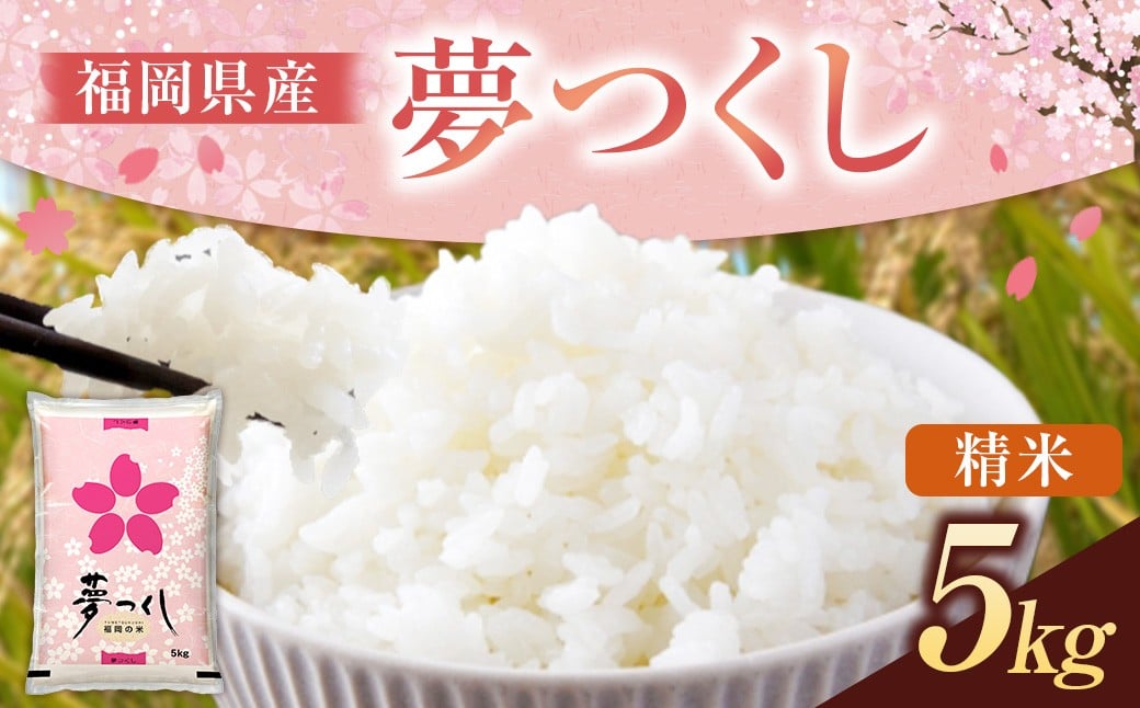 《令和7年産》 福岡県産 夢つくし 精米 （5kg） こめ コメ ごはん ご飯 コシヒカリ キヌヒカリ 白米 令和7年度米 単一原料米 ブランド米 福岡県 うきは市 常温