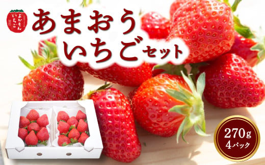 よかもんいちご あまおう苺セット4パック 2025年3月1日から3月31日 出荷予定