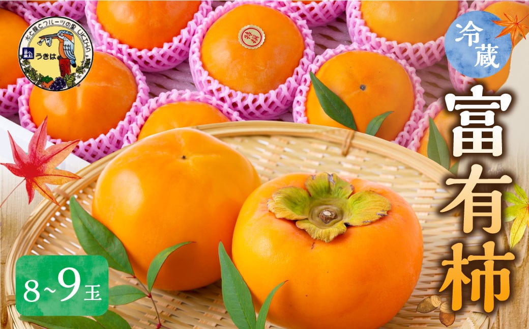 【先行予約】道の駅うきは 冷蔵富有柿 8玉から9玉 2025年12月中旬から2026年1月下旬 出荷予定