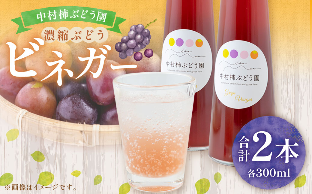 中村柿ぶどう園 濃縮ぶどうビネガー 300ml×2本  フルーツビネガー 果実酢 フルーツ酢 お酢 酢 ビネガー 濃縮タイプ 飲料 福岡県 うきは市