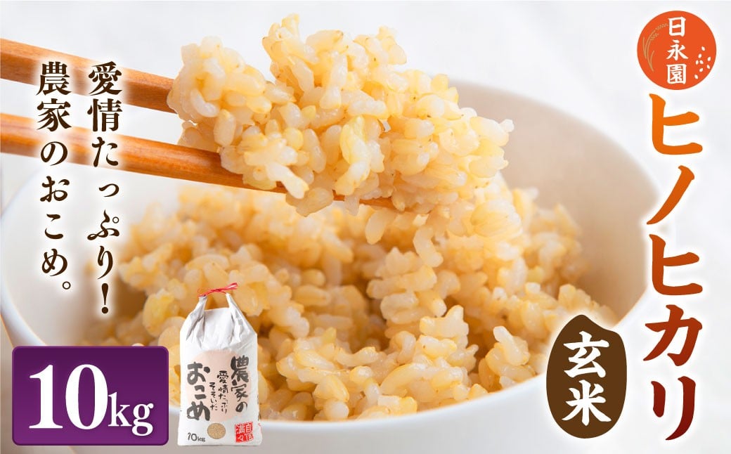 日永園 ヒノヒカリ 玄米10kg 【2025年11月下旬より発送予定】 米 お米 ご飯  うきは市