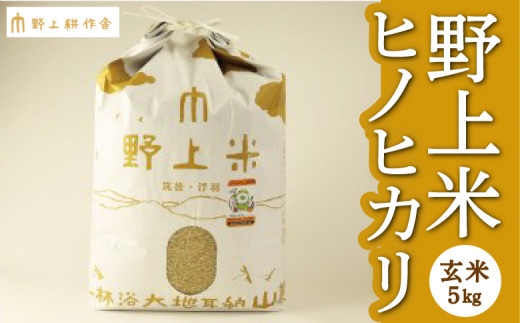 野上耕作舎 野上米ヒノヒカリ 玄米5kg　2024年10月中旬より順次出荷予定