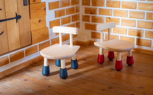 Design Labo i 木製マッチな椅子（赤）