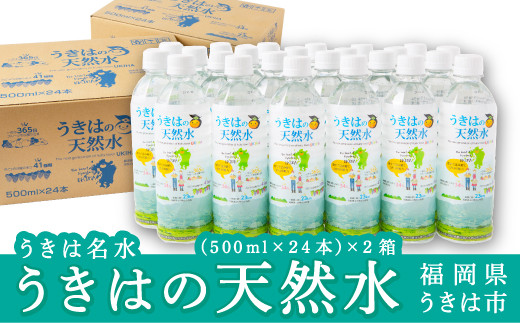 うきは名水 うきはの天然水 (500ml×24本入り) 2箱 ナチュラルミネラルウォーター