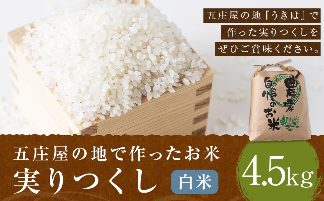 五庄屋の地で作った お米 実りつくし 白米 4.5kg 米 ご飯 国産 九州産 福岡県 うきは市 【2026年1月下旬発送開始】