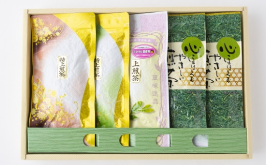 うきは和一園 お茶詰合せ5袋 (特上煎茶2袋・高級上煎茶1袋・上煎茶2袋) 各85g入り