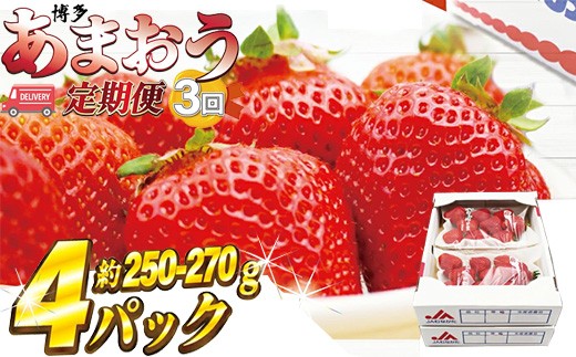 【3回定期便】【2027年2月上旬~4月下旬配送】博多あまおう 250g~270g×4パック [M870-1]