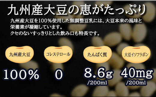 〈ふくれん〉九州産大豆100％ 成分無調整 豆乳 1000ml×6本 [M684] 飲料 イソフラボン ソイ 健康 たんぱく質