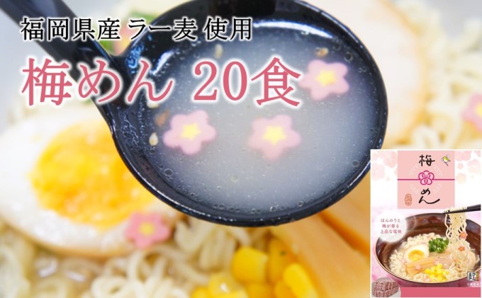 福岡県産 ラー麦 使用 梅めん 20食