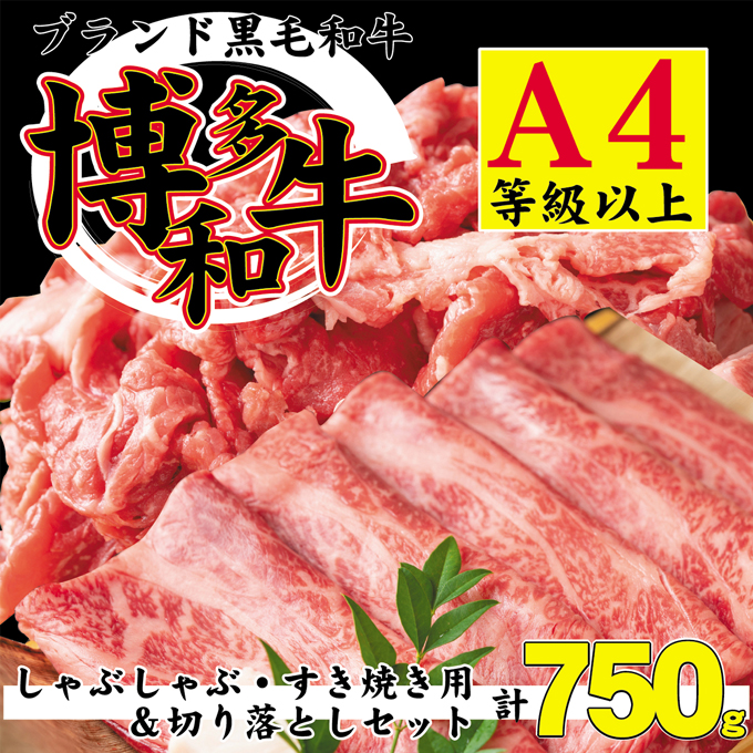 数量限定 博多 和牛 A4以上 しゃぶしゃぶ すき焼き 750g セット （ スライス 250g ・ 切り落とし 500g ）※配送不可：離島|JAL ふるさと納税|JALのマイルがたまるふるさと納税サイト