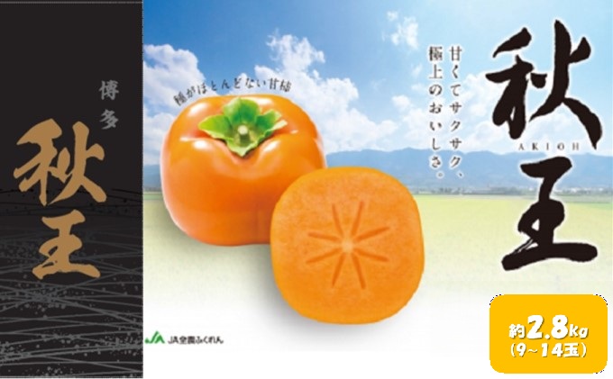 柿 秋王 あきおう 約2.8kg 9～14玉 果物 フルーツ デザート かき オンライン決済限定 配送不可:離島