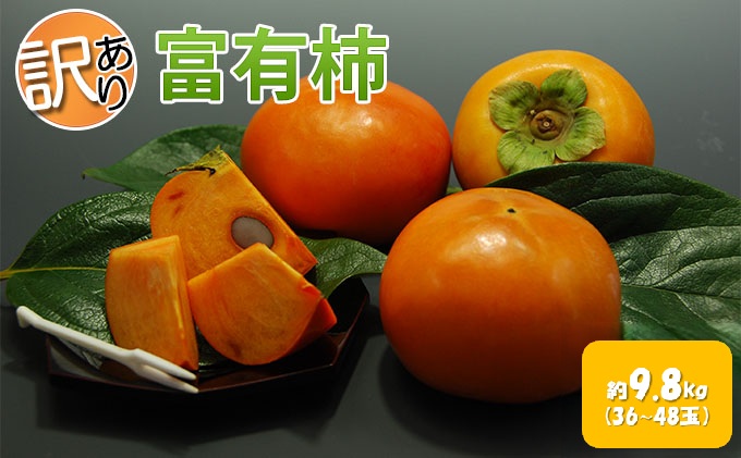 訳あり 柿 富有柿 約9.8kg 36～48玉 オンライン決済限定 配送不可 離島 果物 フルーツ 秋の味覚 旬 デザート 果実 柿の王様 甘柿 代表品種 朝倉の柿 おやつ