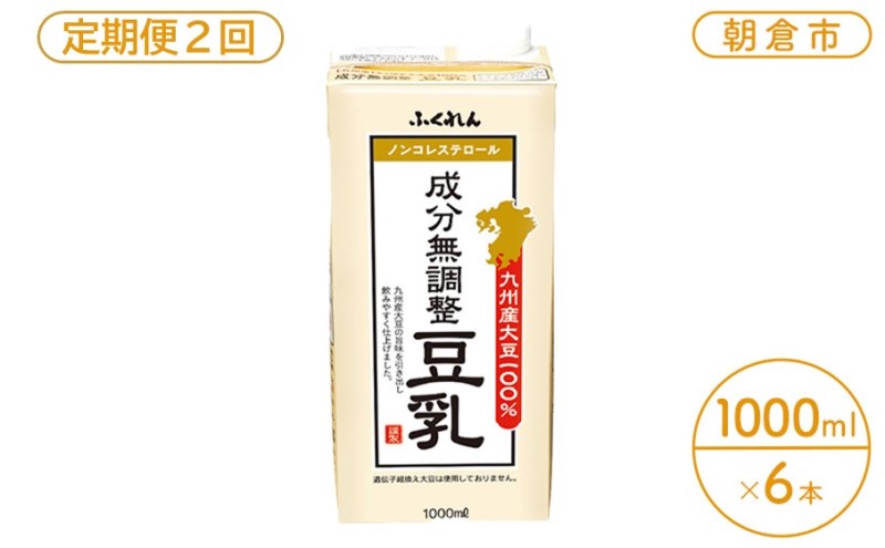 定期便 2回 2025年1月中旬製造 豆乳 九州産大豆 100％ 成分無調整豆乳 1000ml×6本入り