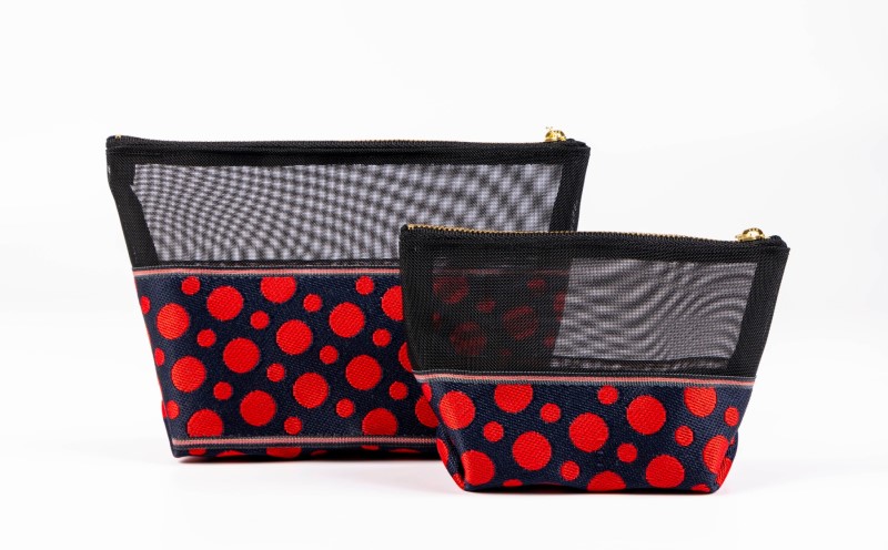 畳縁&メッシュポーチ(ドット赤濃紺) B