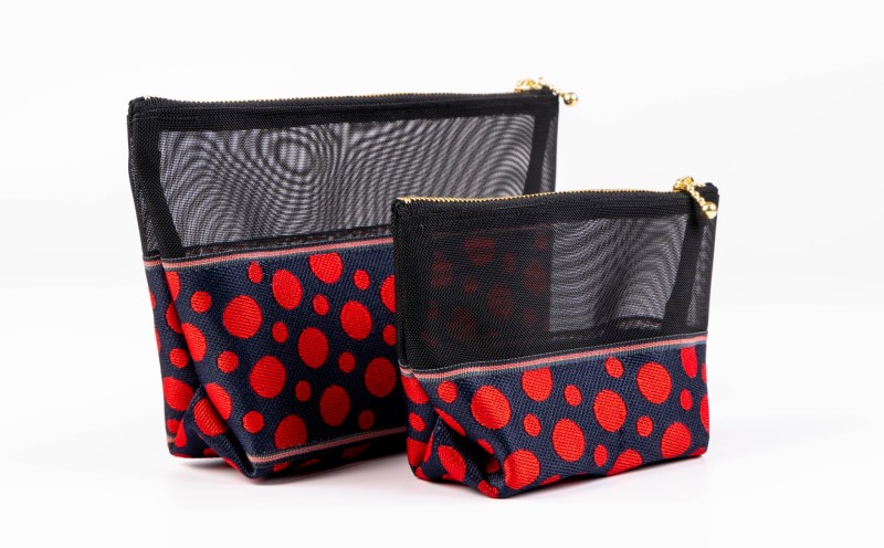 畳縁&メッシュポーチ(ドット赤濃紺) B
