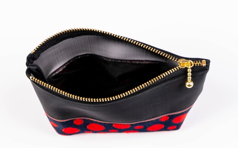 畳縁&メッシュポーチ(ドット赤濃紺) A