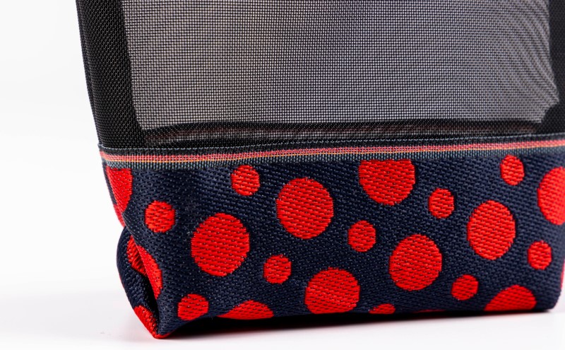 畳縁&メッシュポーチ(ドット赤濃紺) A