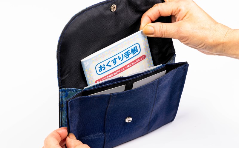 畳縁使用!! マルチケース大・小Cセット(花柄:青系色)