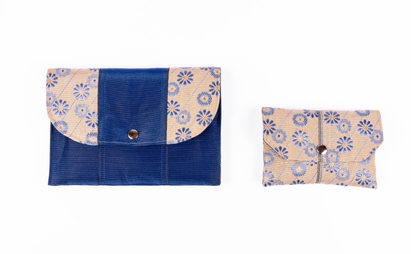 畳縁使用!! マルチケース大・小Dセット(花柄:ベージュ色)