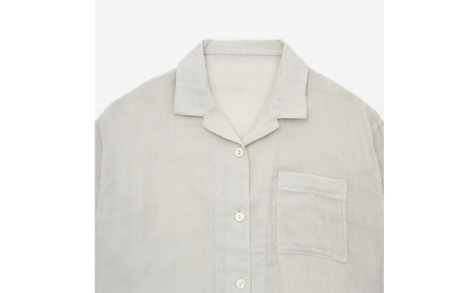 PGガーゼ ガーゼパイピングパジャマ レディス わかみどり