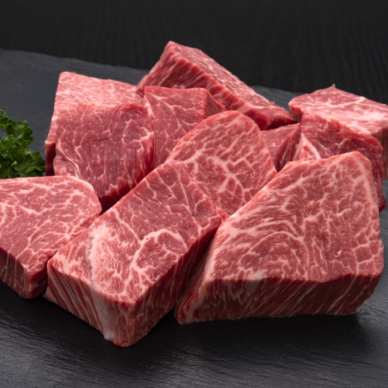 【3ヶ月連続 定期便】【訳あり】 博多和牛 ヒレサイコロステーキ (不揃い) 600g 肉 牛肉 ※配送不可：離島