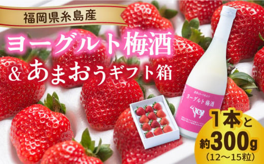 【先行予約】ヨーグルト梅酒720ml×あまおうギフト箱入り （12-15粒） 【2024年12月上旬以降順次発送】 糸島市 / 南国フルーツ株式会社 [AIK016]