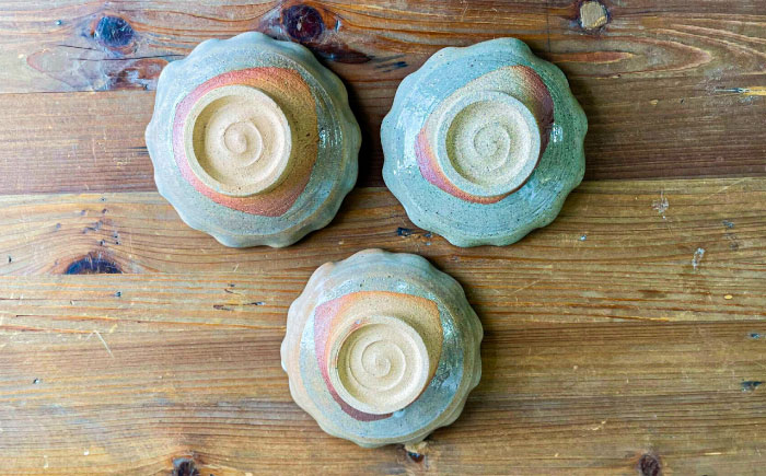 菊皿 3枚セット 糸島市 / 唐津焼 高麗窯【いとしまごころ】 焼き物 食器 [AOZ013]