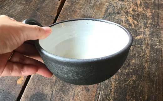 【 アイアン ブラック シリーズ 】とんすい 5個 セット 糸島市 / うつわと手仕事の店 研　器 陶器 食器 クラフト 手作り [ARD001]