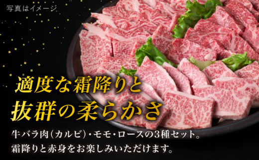 【全12回定期便】( まるごと 糸島 ) A4 糸島 黒毛和牛 焼肉 、 バーベキュー セット 3品 盛り 1500g 入り 糸島市 / 糸島ミートデリ工房 [ACA286]