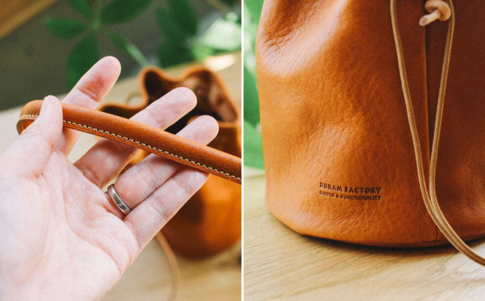 DURAM ショルダー巾着バッグ 24003 糸島市 / Duram Factory / クラフト バッグ 革製品 [AJE072]